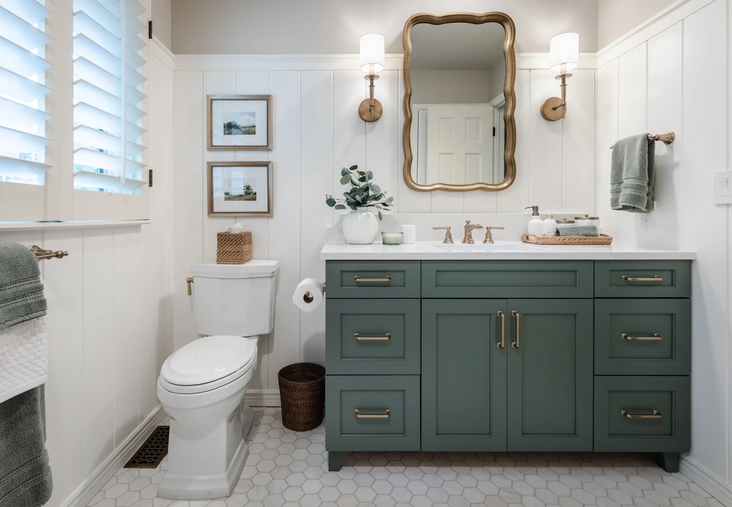 Sage Green Guest Bathroom