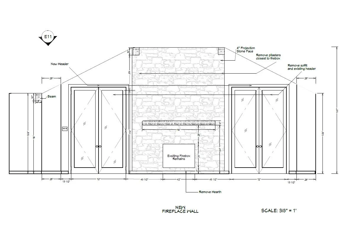  Example of Family Room and Fireplace Elevation  